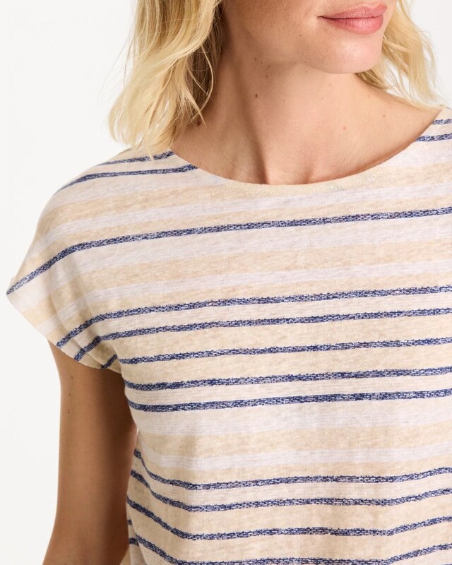 Striped Linen Dolman Tee - image 4